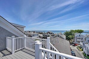 A residential area with a view of the water and dock.