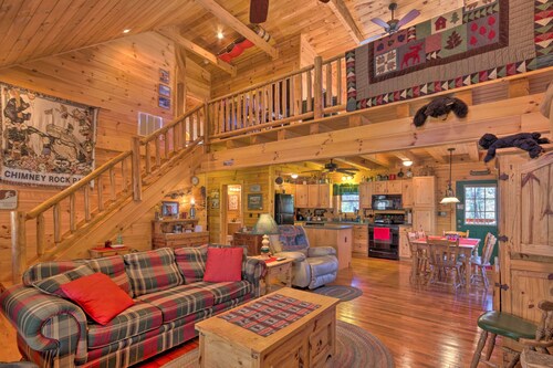 Lake Lure Log Cabin w/ Grill, Near Hiking!