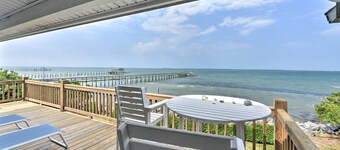 Waterfront Harkers Island Home: Sunset View & Dock