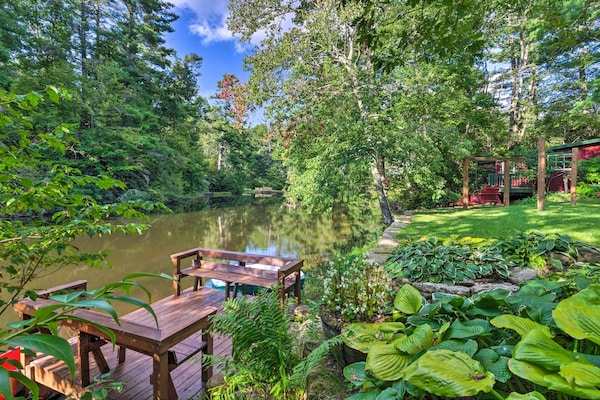Waterfront Home W/ Boat Dock On Mirror Lake! - Highlands, NC