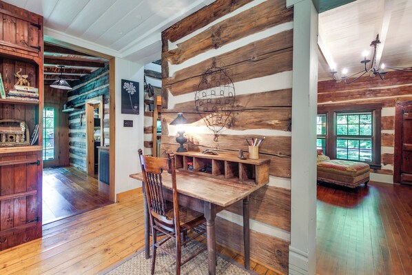 House (2 Bedrooms) | Interior - Restored Buchanan Log Cabin on 9-mile Creek! (Buchanan)