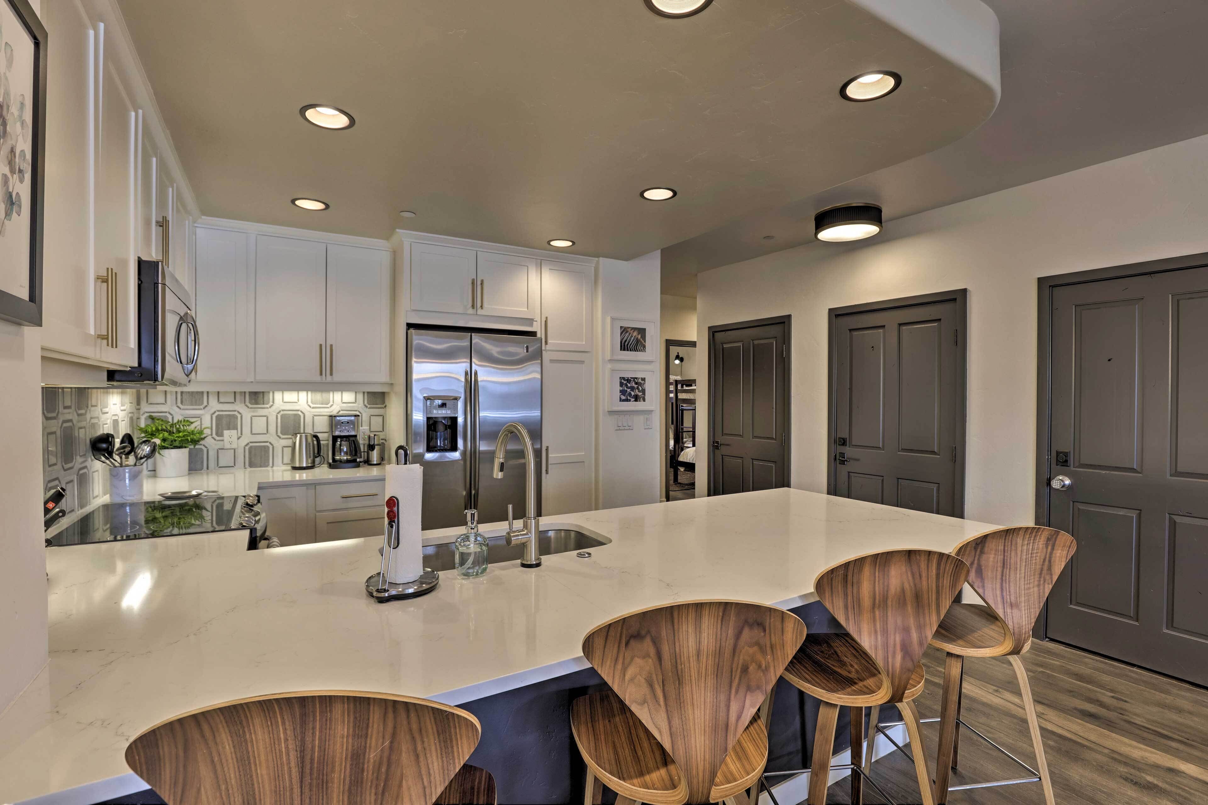 Microwave, oven, stovetop, dishwasher