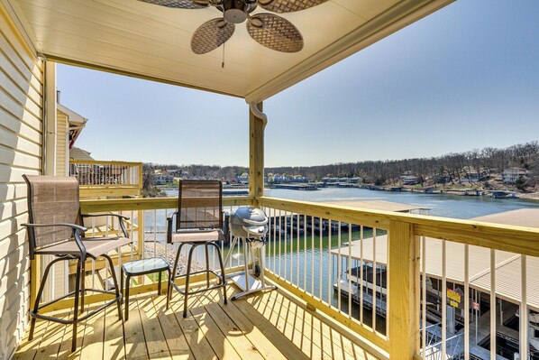 Interior - Large Balcony w/ View: Lakefront Osage Beach Condo (Osage Beach)