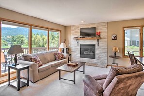 Apartment (2 Bedrooms) | Interior - Fireplace & Mtn Views: Estes Park Home w/ Deck! (Estes Park)
