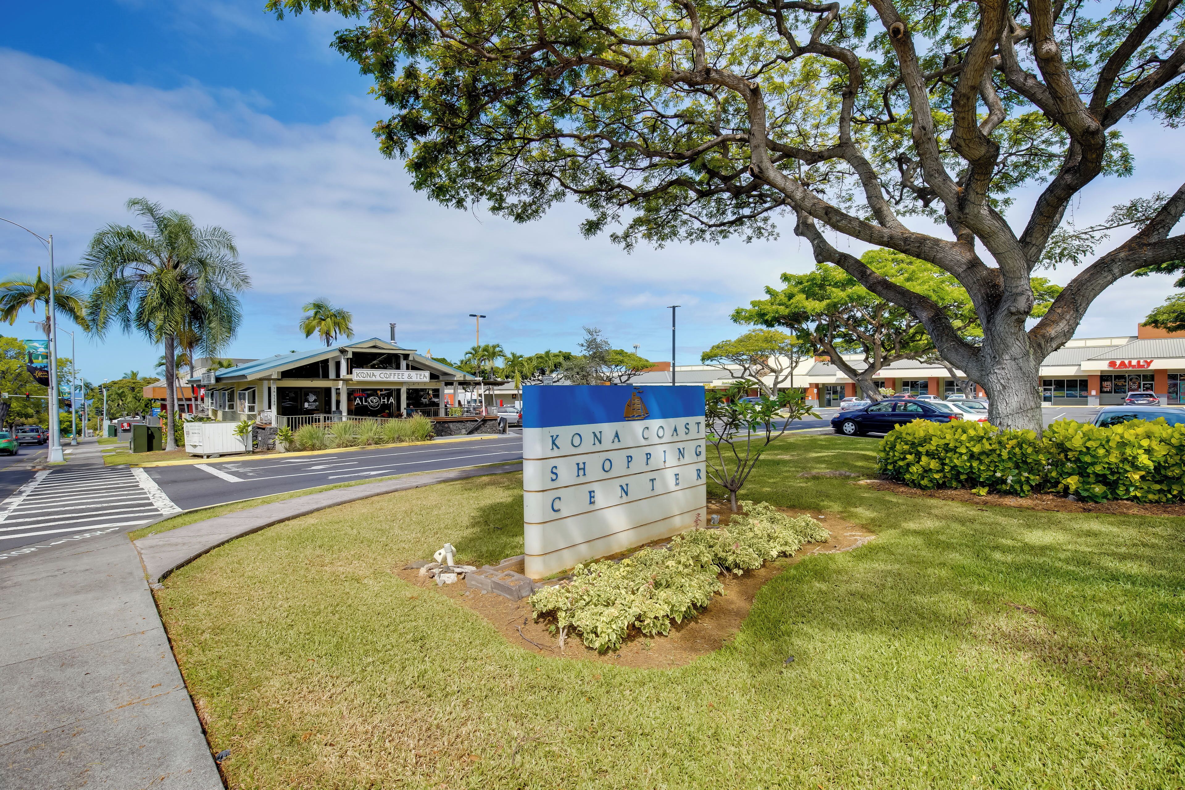 A sign for the Kona Coast Shopping Center.