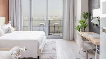 Business Studio Burj Daman 303 | Egyptiske bomuldslagner, premium-sengetøj