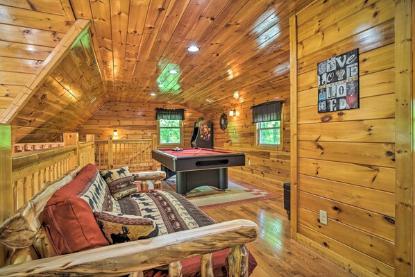 House (2 Bedrooms) | Interior - Saltwater Pool & Mtn-view Deck: Pigeon Forge Cabin (Sevierville)