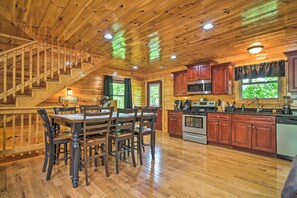 House (2 Bedrooms) | Interior - Saltwater Pool & Mtn-view Deck: Pigeon Forge Cabin (Sevierville)