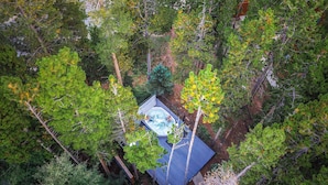 An aerial view of a hot tub surrounded by dense trees. - The Chelsea Condo w/ Hot Tub & Pool Access! (Breckenridge)