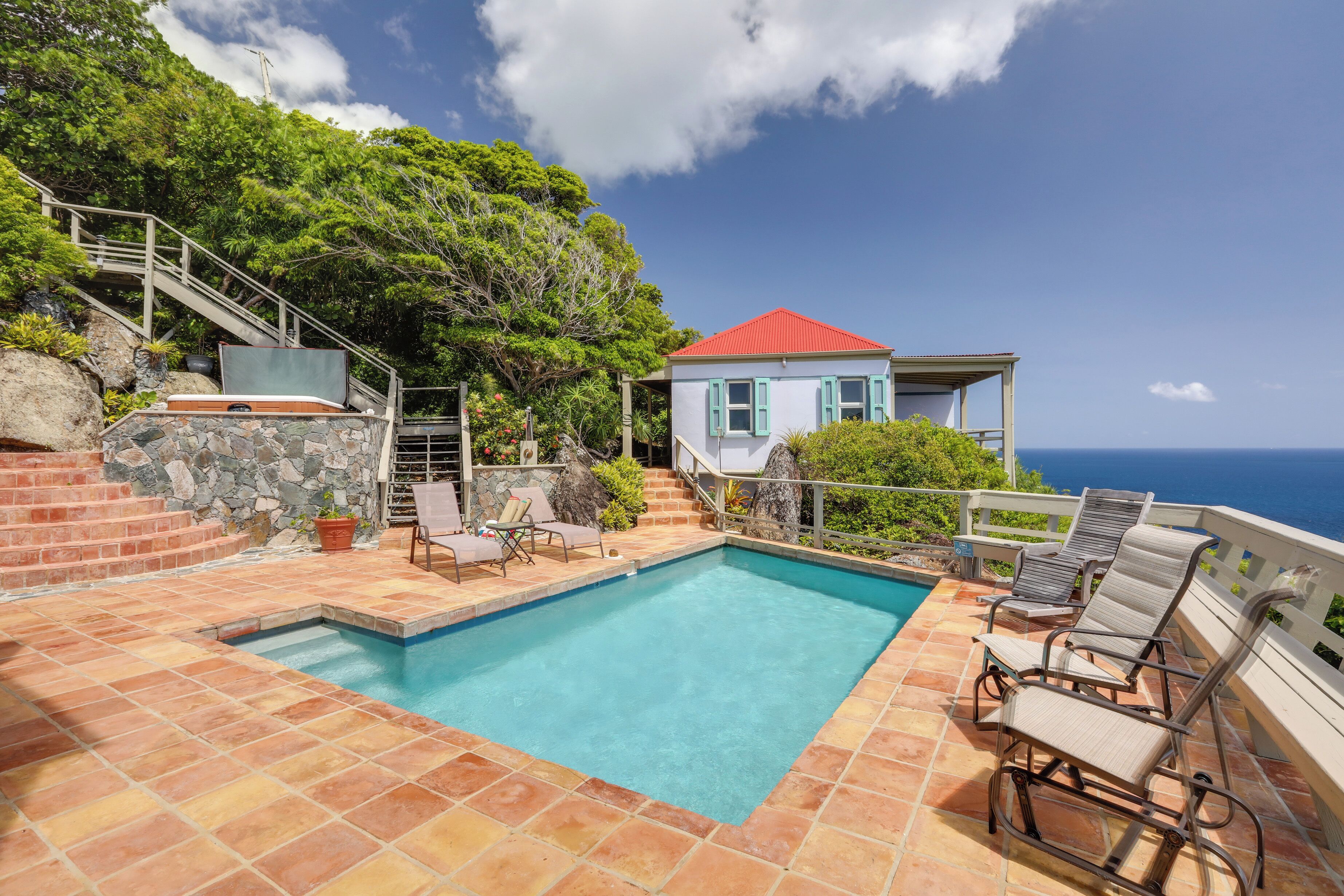 St Thomas Cliffside Villa With Pool & Hot Tub!