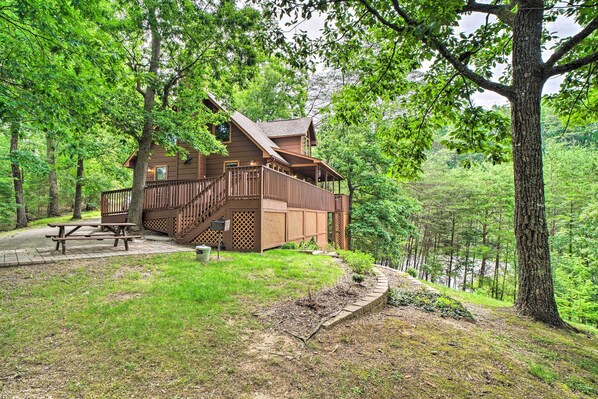 House (1 Bedroom) | Front of property - Central Sevierville Cabin w/ Hot Tub & Views! (Sevierville)