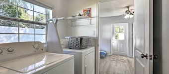 Chic Home w/ Fire Pit & Patio, Walk to Lake!
