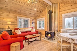 Fireplace - Picturesque Alma Log Cabin w/ Deck & Grill! (Alma)