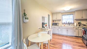 Microwave, oven, stovetop, coffee/tea maker