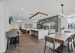 Royal Condo | Shared kitchen | Espresso maker, coffee/tea maker, electric kettle, ice maker - Glamorous 2B2BA with patio views and gym (Bloomington)