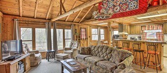 Rustic River View Cabin w/ Fire Pit, Games & Grill