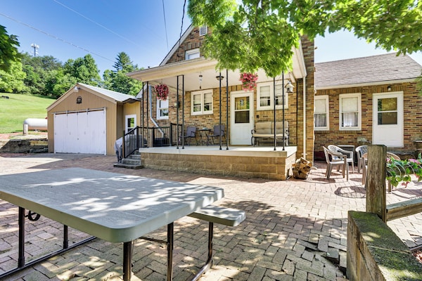 Game Room + Patio: Hilltop Home In Hocking County - Ohio