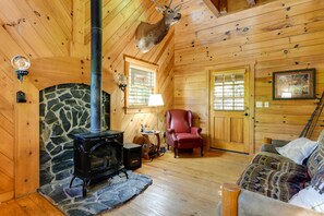 House (2 Bedrooms) | Interior - Hot Tub + Furnished Porch: Balsam Grove Cabin (Balsam Grove)