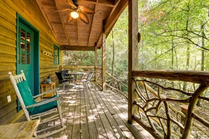Interior - Hot Tub + Furnished Porch: Balsam Grove Cabin (Balsam Grove)