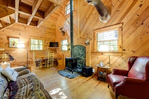 Interior - Hot Tub + Furnished Porch: Balsam Grove Cabin (Balsam Grove)