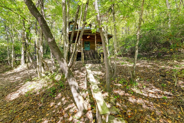 House (2 Bedrooms) | Interior - Hot Tub + Furnished Porch: Balsam Grove Cabin (Balsam Grove)