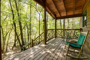 House (2 Bedrooms) | Interior - Hot Tub + Furnished Porch: Balsam Grove Cabin (Balsam Grove)