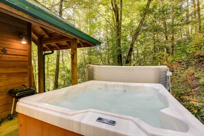 Interior - Hot Tub + Furnished Porch: Balsam Grove Cabin (Balsam Grove)