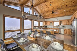House (4 Bedrooms) | Private kitchen | Microwave, oven, stovetop, dishwasher - Views & Hot Tub: Sky Barn Retreat in Beech Mtn! (Banner Elk)