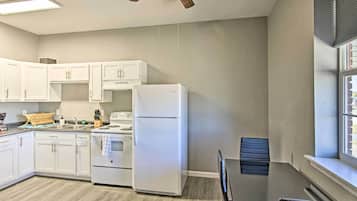 Microwave, oven, stovetop, cookware/dishes/utensils