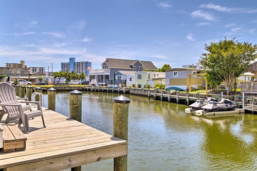 Deck w/ Canal Access: Ocean City Townhome