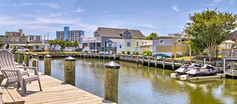Deck w/ Canal Access: Ocean City Townhome