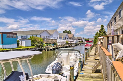 Deck w/ Canal Access: Ocean City Townhome