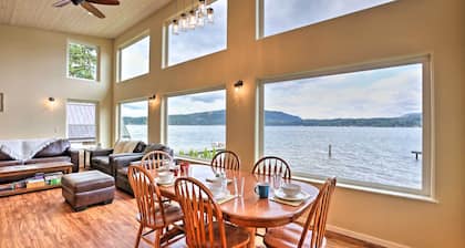 Lake Whatcom House w/ Private Hot Tub + Dock