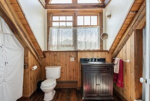 Shower, towels, soap, shampoo