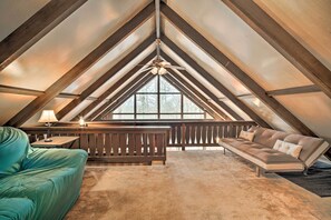 TV, fireplace, video-game console - Douglas Lake Cabin w/ Mountain-view Deck & Grill (White Pine)