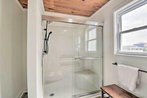 Cottage (3 Bedrooms) | Bathroom | Shower - Rustic Beachfront Cottage w/ Deck & Boardwalk (Supply)