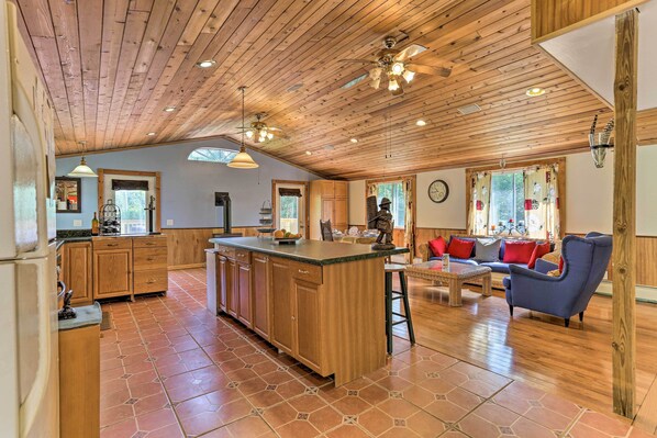 House (5 Bedrooms) | Interior - Bright Tucked-away Cabin w/ Furnished Deck + Grill (South Kortright)