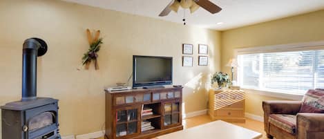 House (4 Bedrooms) | Living area | Fireplace, DVD player