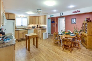 Microwave, oven, stovetop, dishwasher