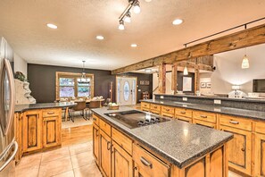 House (3 Bedrooms) | Interior - Game Room & Fire Pit: Spacious Elk Park Lodge! (Elk Park)