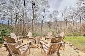 House (3 Bedrooms) | Interior - Game Room & Fire Pit: Spacious Elk Park Lodge! (Elk Park)