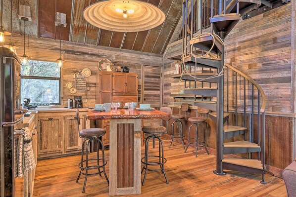 House (0 Bedroom) | Interior - 'horse Thief Inn' Cabin Retreat w/ Deck & Hot Tub! (Wimberley)