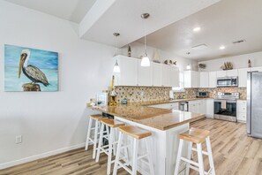 House (4 Bedrooms) | Interior - 2 Decks, Patio & Views: Beachfront Texas Retreat (Freeport)