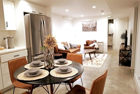 Living room with Sofa and smart TV
