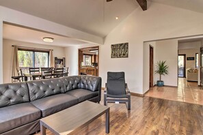 TV, fireplace, video game console, books