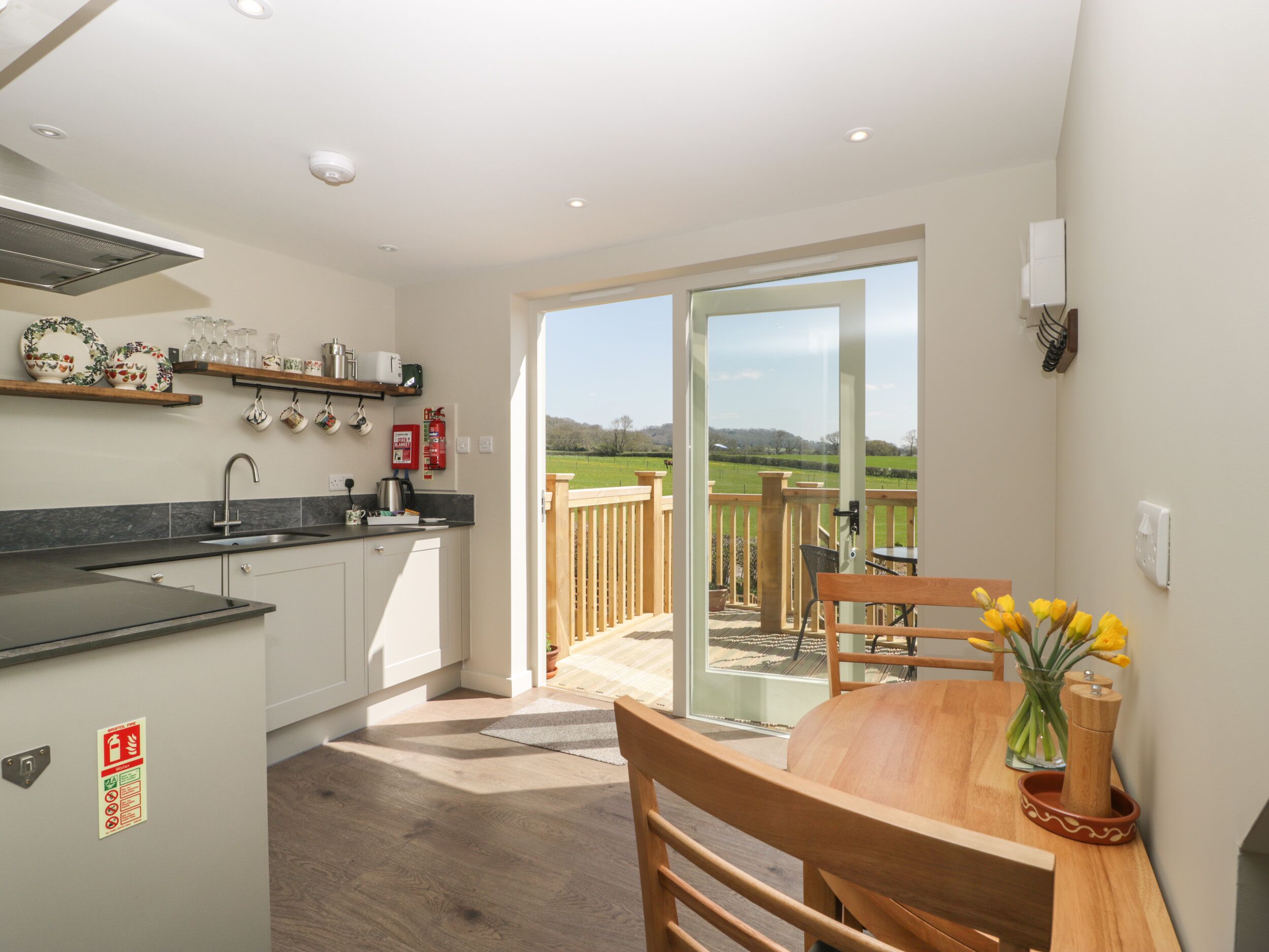 Fridge, dishwasher, electric kettle, toaster