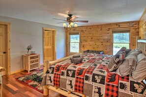 House (3 Bedrooms) | Interior - Furnished Deck, Hot Tub & Grill: Poconos Cabin! (Albrightsville)