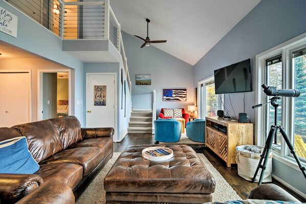 House (3 Bedrooms) | Front of property - Fire Pit, Smart TV: Waterfront Charlevoix Home (Charlevoix)