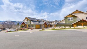 A row of modern, multi-story buildings with a flat roof design, likely part of a hotel or resort complex. - Eden Townhome w/ Mtn View + Shuttle to Powder Mtn! (Eden)