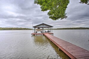 House (3 Bedrooms) | Front of property - Private Dock & Fire Pit: Cedar Creek Lake Home (Eustace)
